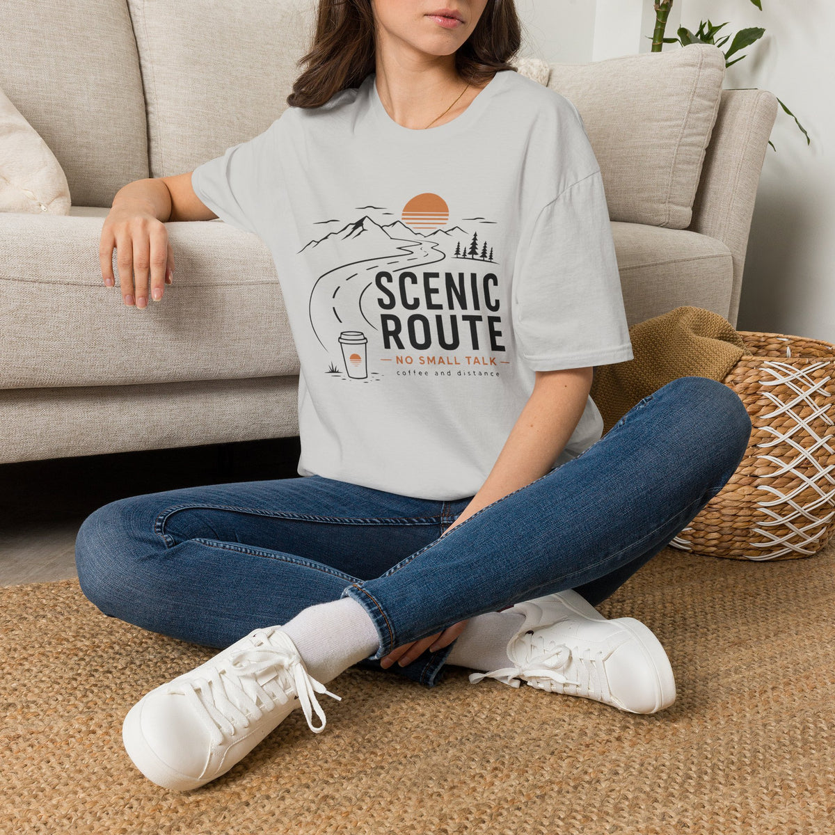 Scenic Route No Small Talk Coffee Roadtrip T-Shirt