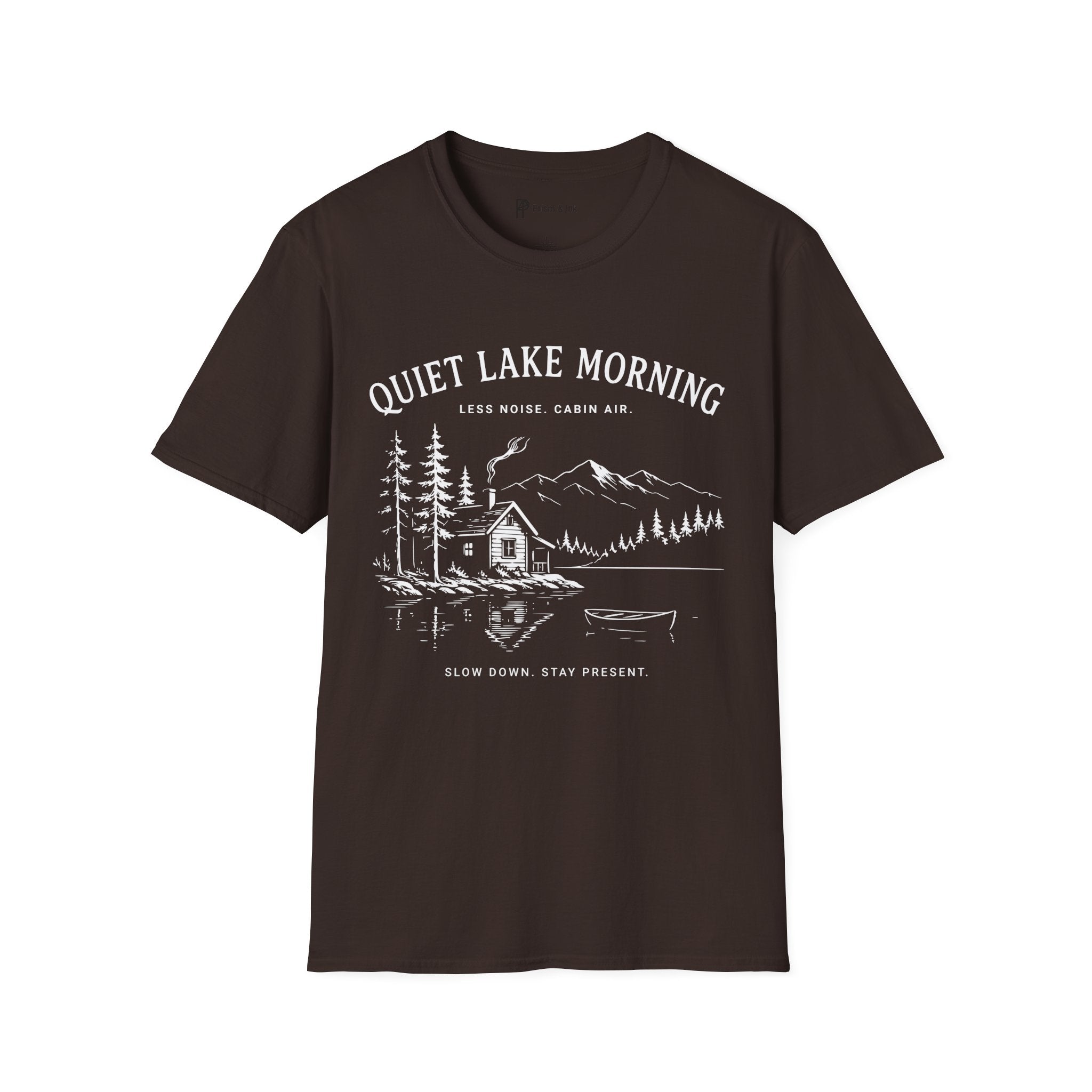 Quiet Lake Morning Cabin T-Shirt
