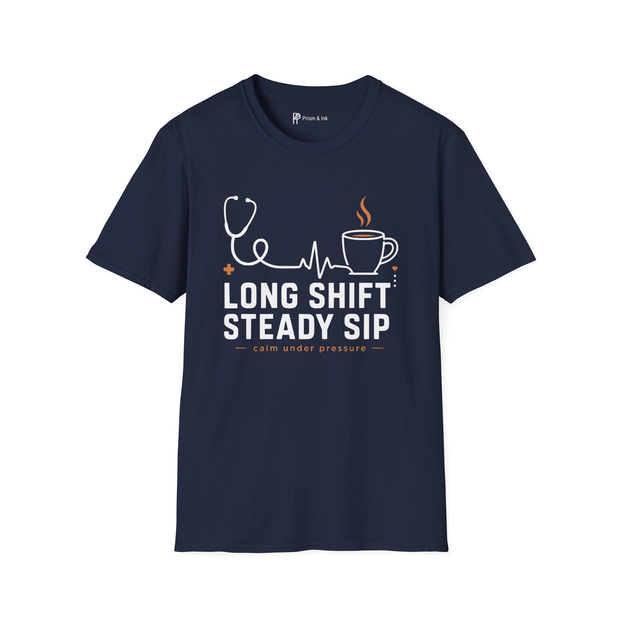 Long Shift Steady Sip Nurse Coffee T-Shirt
