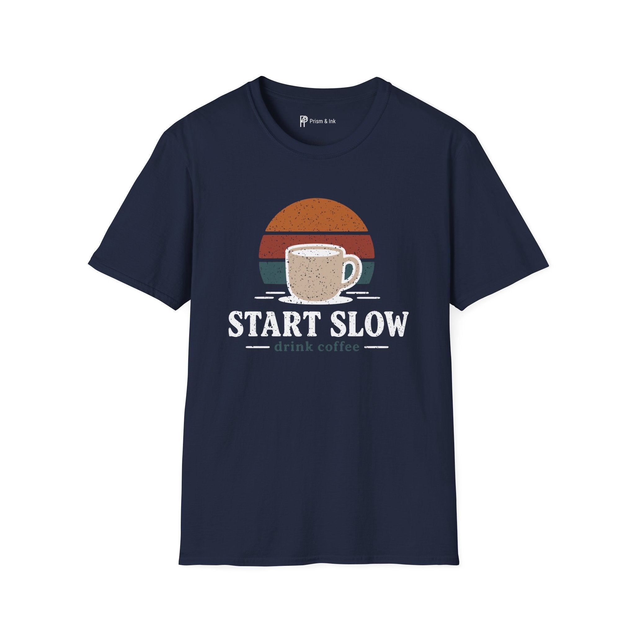 Start Slow Retro Sunset Coffee Ritual T-Shirt