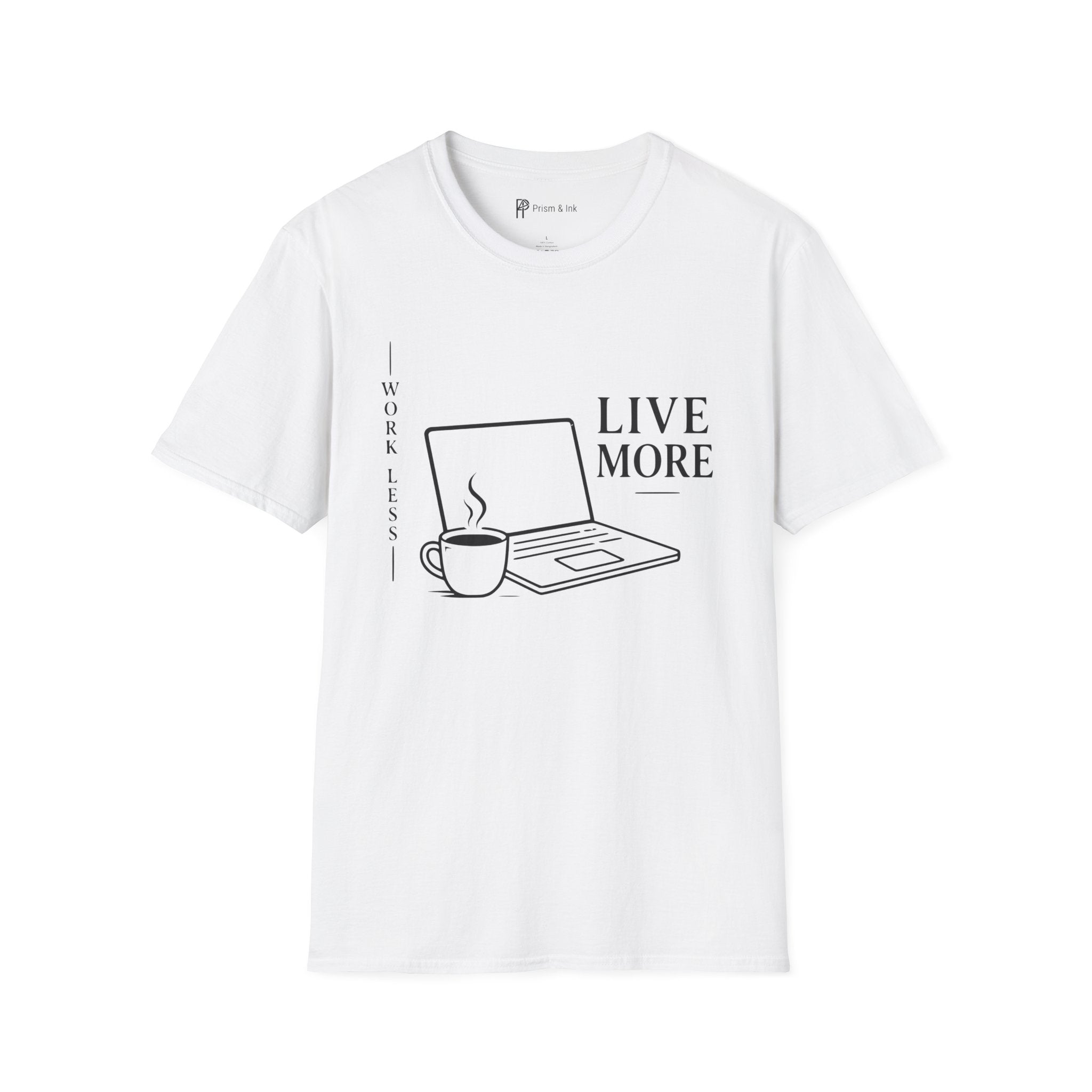 Work Less Live More Laptop T-Shirt