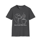 Best Friend Best Brew Minimalist Dog & Coffee Line Art T-Shirt