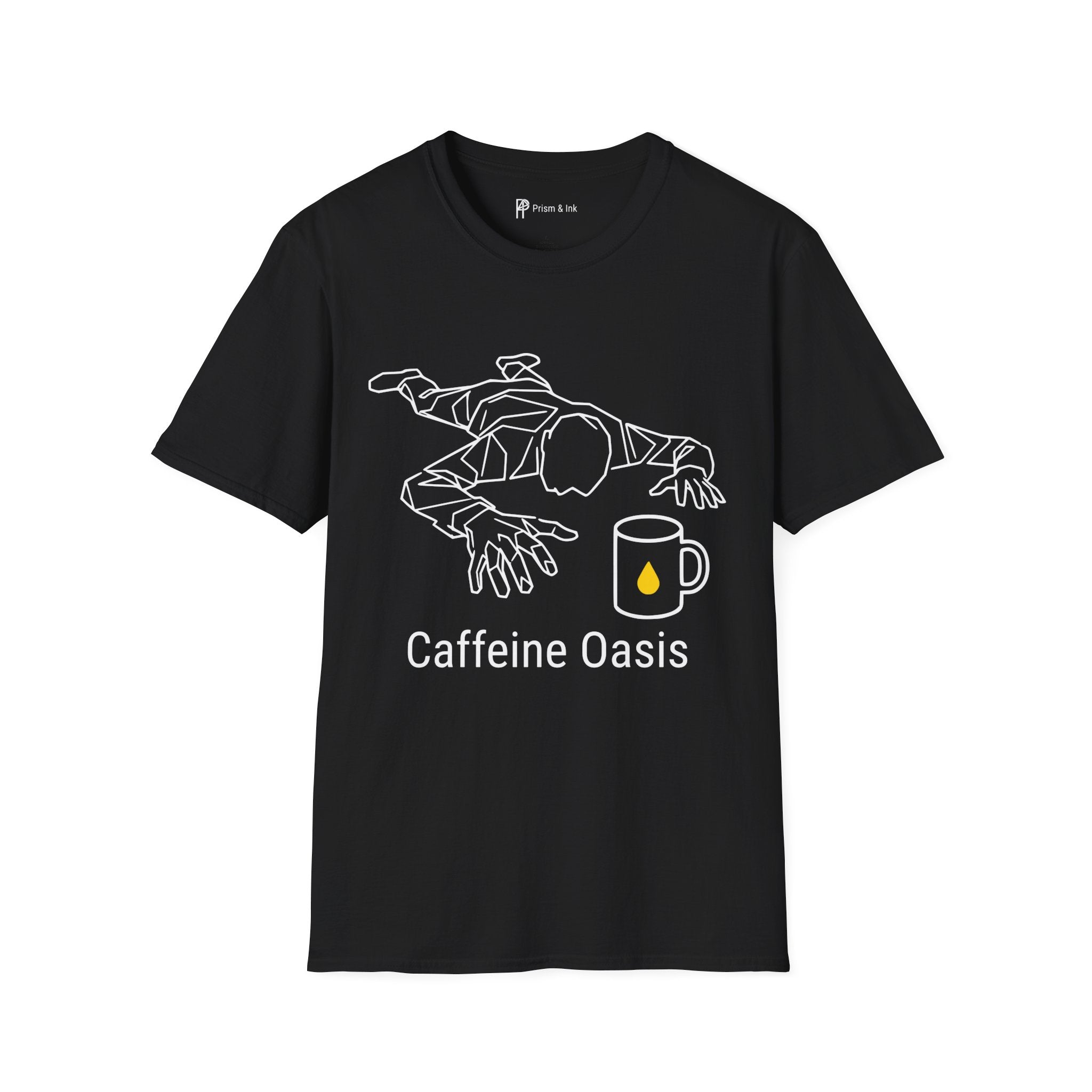 Caffeine Oasis T-Shirt — Minimalist "Must Have Coffee" Survival Graphic