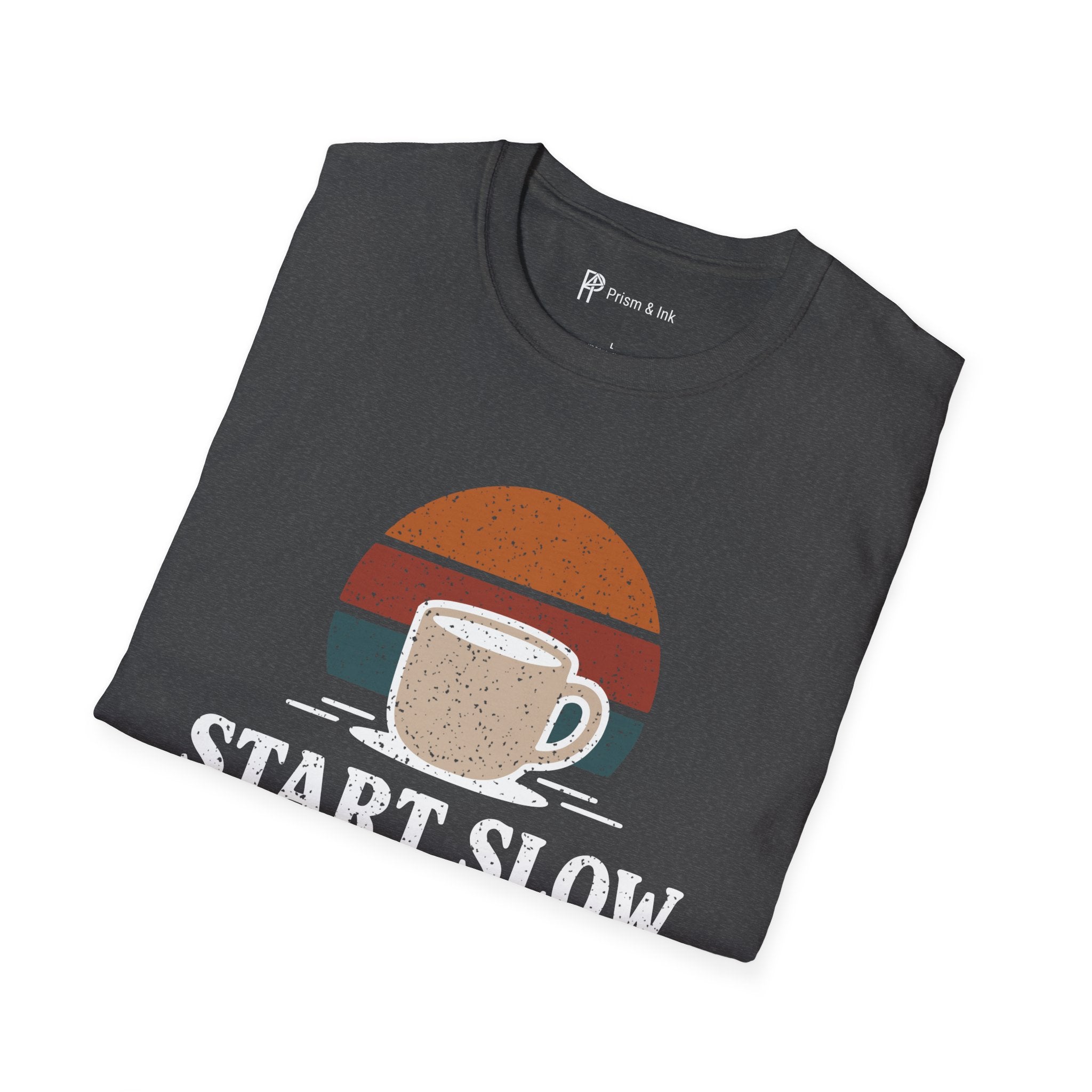 Start Slow Retro Sunset Coffee Ritual T-Shirt