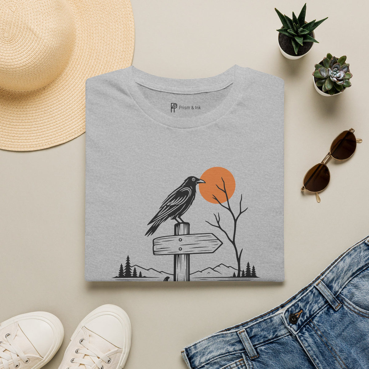 Quiet Roads Still Exist Raven Autumn T-Shirt