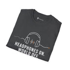 Headphones On World Off Introvert Music T-Shirt