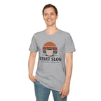 Start Slow Retro Sunset Coffee Ritual T-Shirt