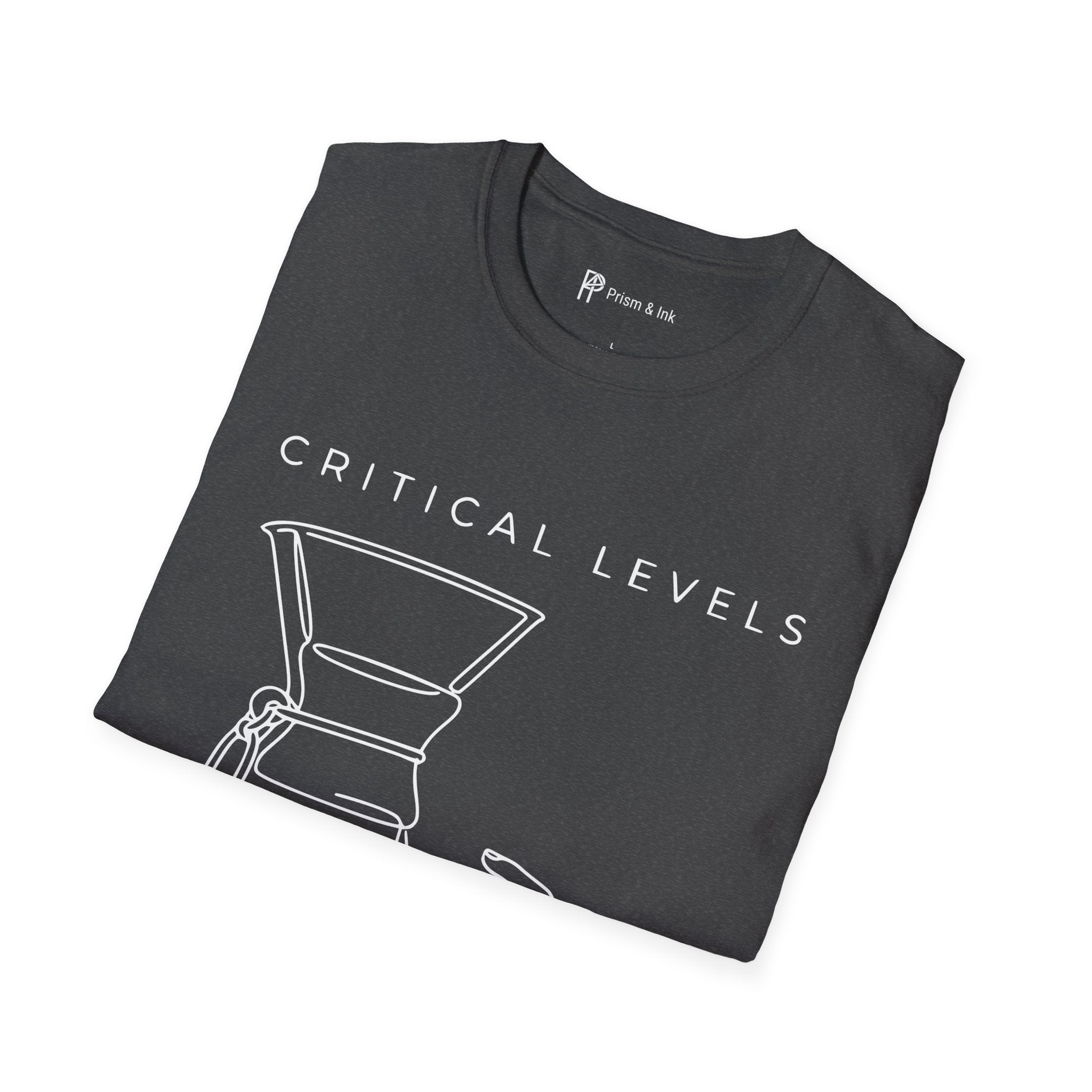 Critical Levels T-Shirt — Chemex and Low Battery Line Art