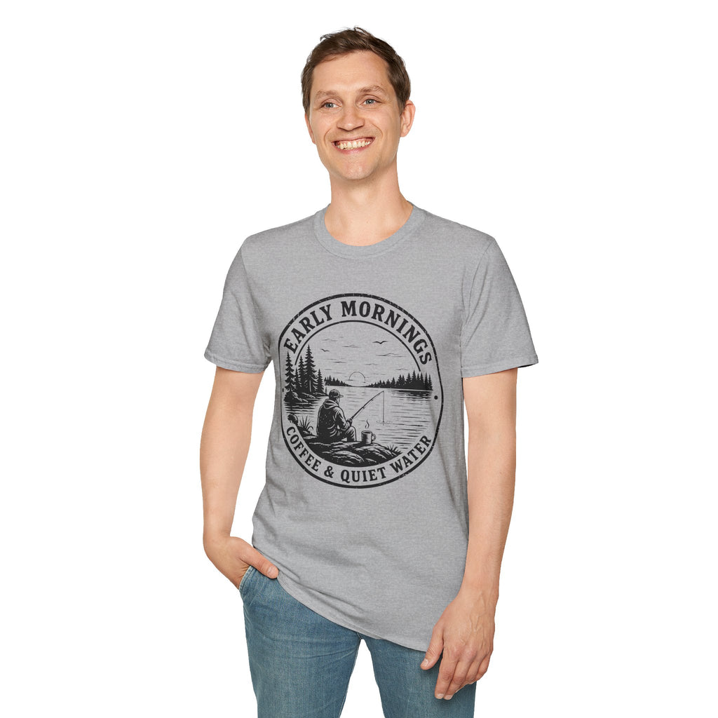 Early Mornings Coffee & Quiet Water T-Shirt