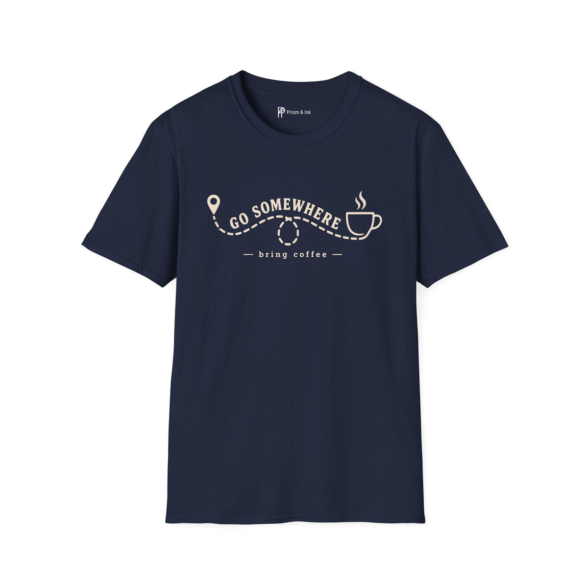 Go Somewhere Map Pin Path Coffee Travel T-Shirt