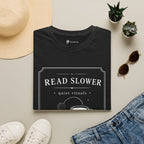 Read Slower Quiet Rituals Coffee Reading T-Shirt