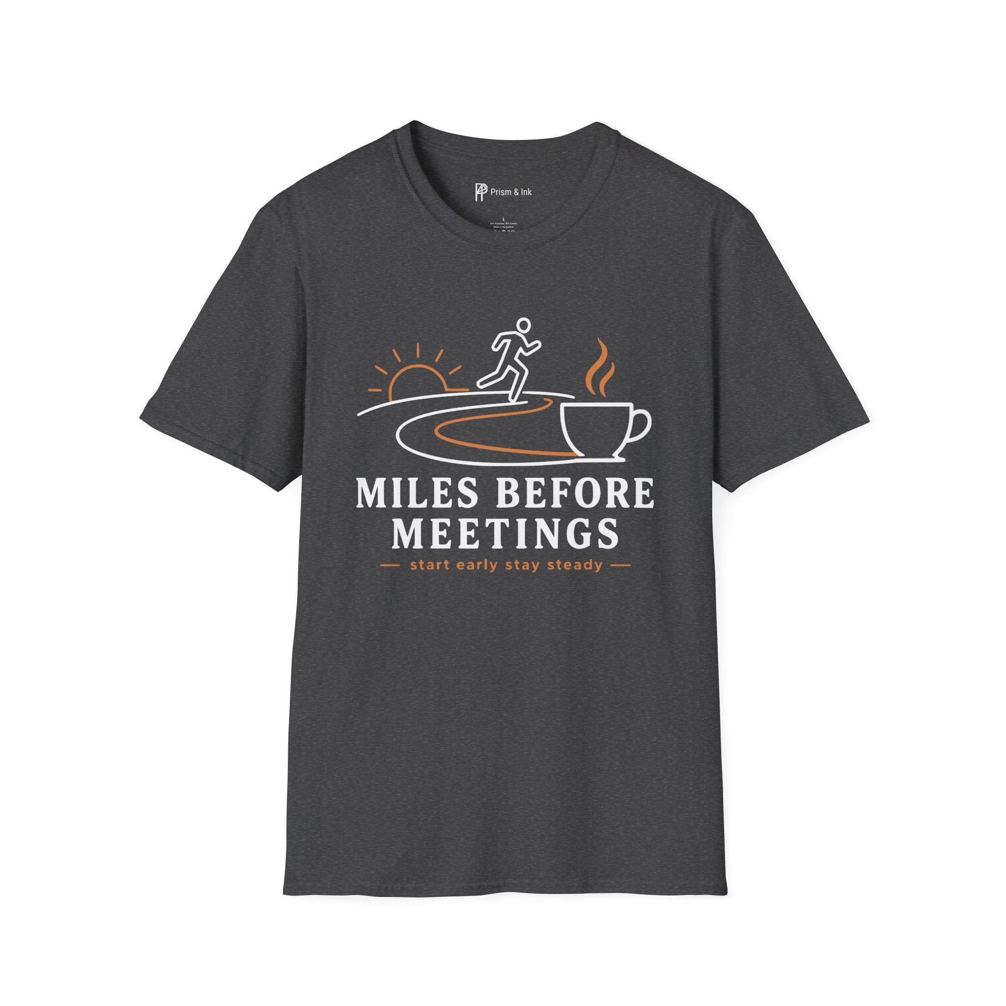 Miles Before Meetings Runner Coffee T-Shirt