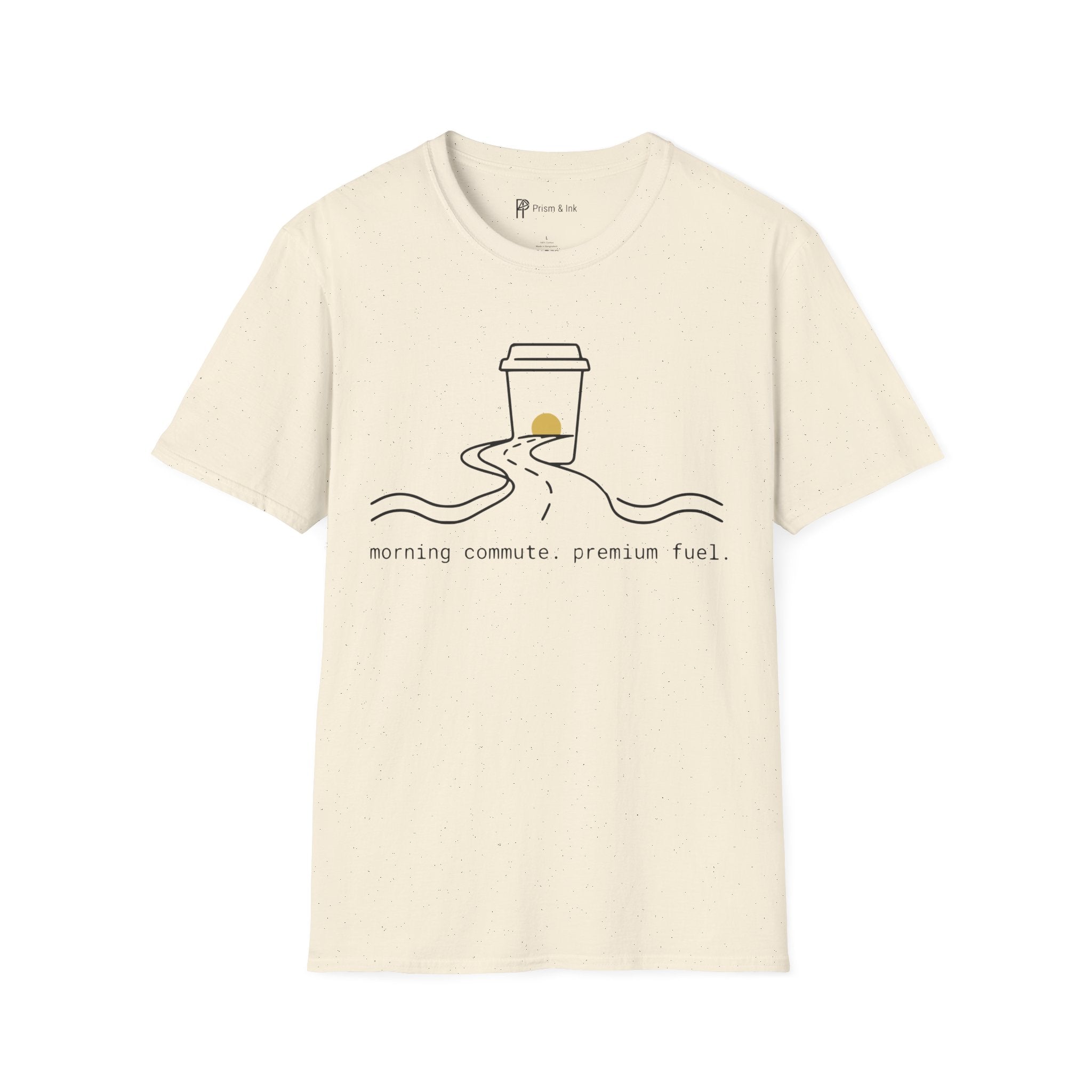 Morning Commute T-Shirt — Minimalist Highway & Premium Fuel Graphic