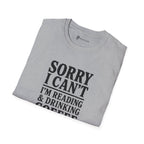 Sorry I Can't Reading and Drinking Coffee Book Lover T-Shirt