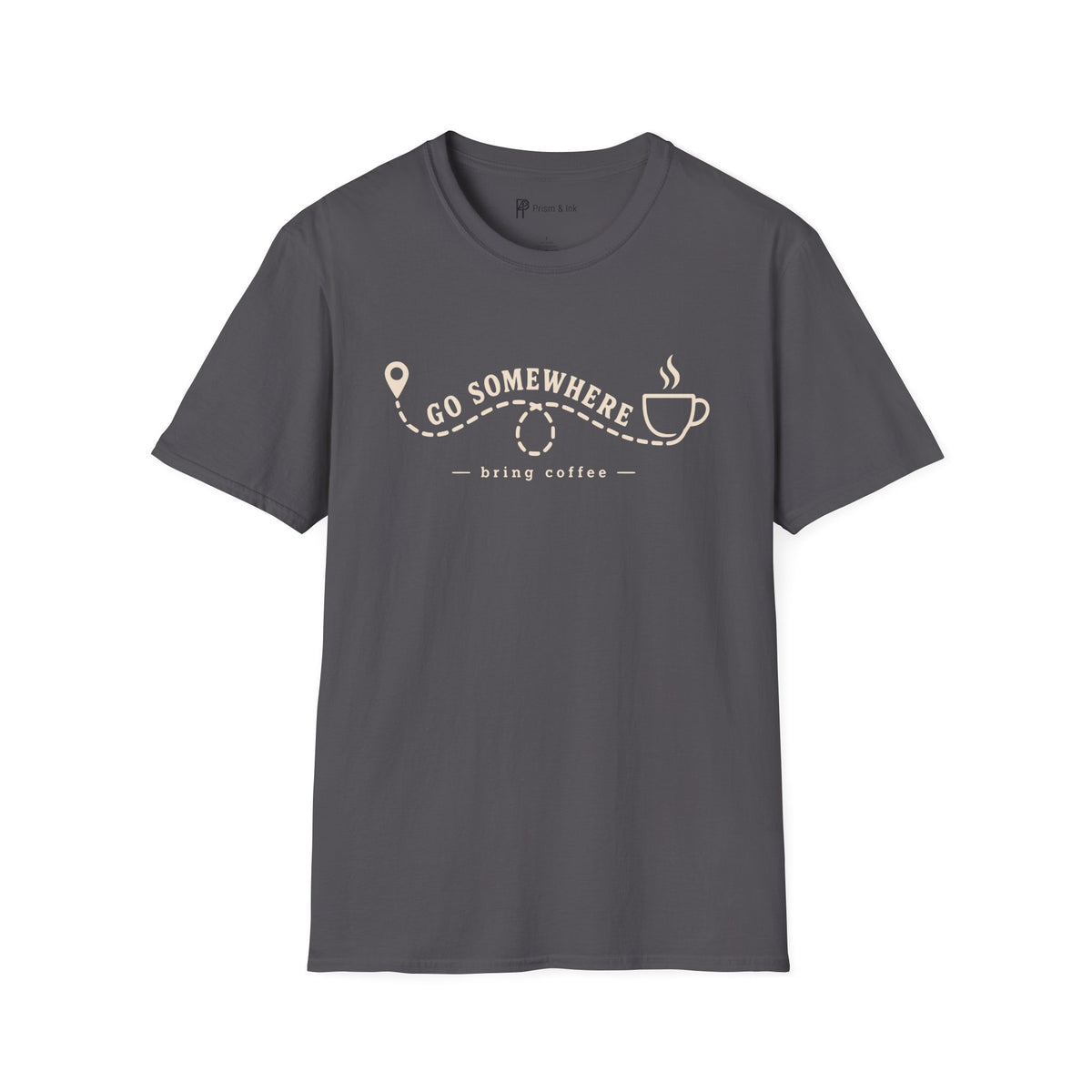 Go Somewhere Map Pin Path Coffee Travel T-Shirt