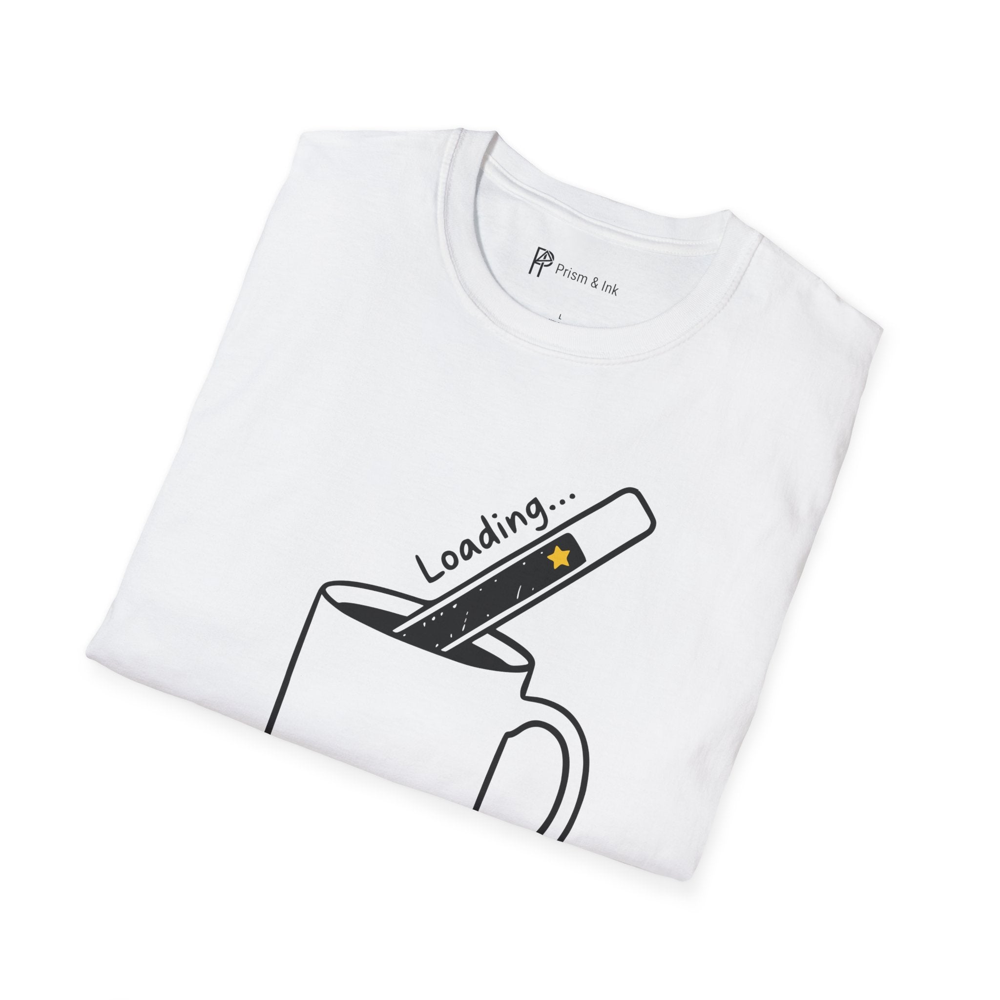 Caffeine Intake T-Shirt — Loading Progress Bar and Mug Graph