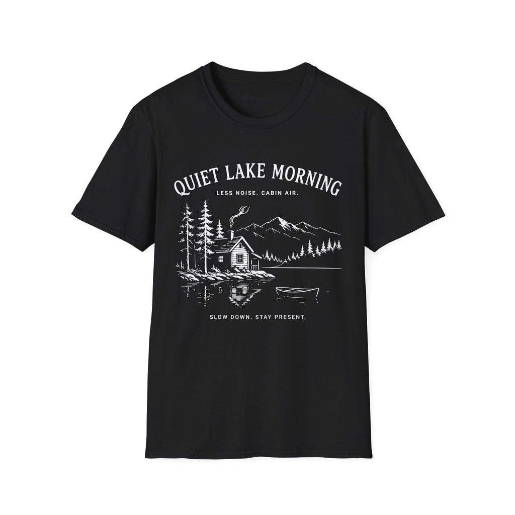 Quiet Lake Morning Cabin T-Shirt