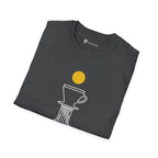 Street Level Brew T-Shirt — Pour-Over Dripper and Crosswalk Silhouette
