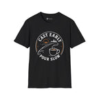 Cast Early Pour Slow Fishing Coffee T-Shirt