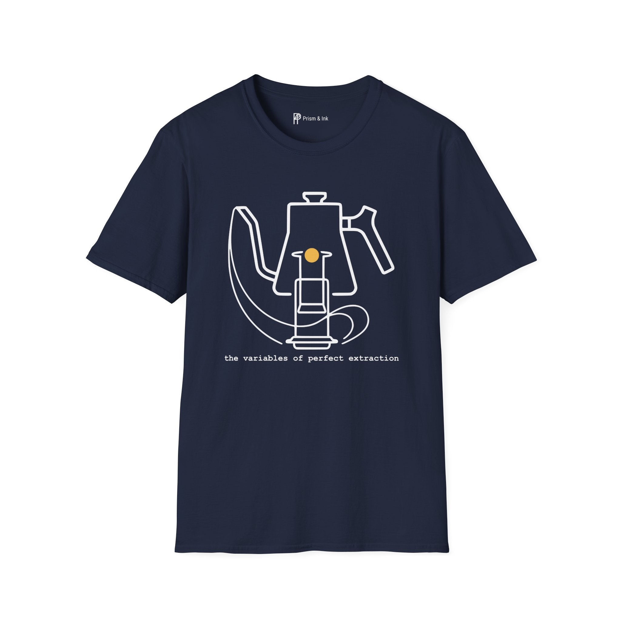 Variables of Extraction T-Shirt — Minimalist AeroPress & Kettle Brewing Art