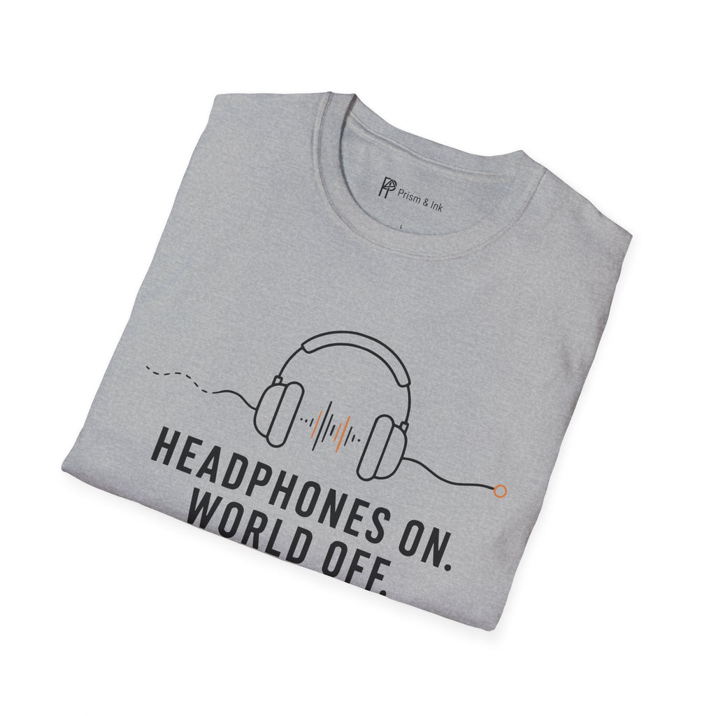 Headphones On World Off Introvert Music T-Shirt