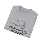 Headphones On World Off Introvert Music T-Shirt