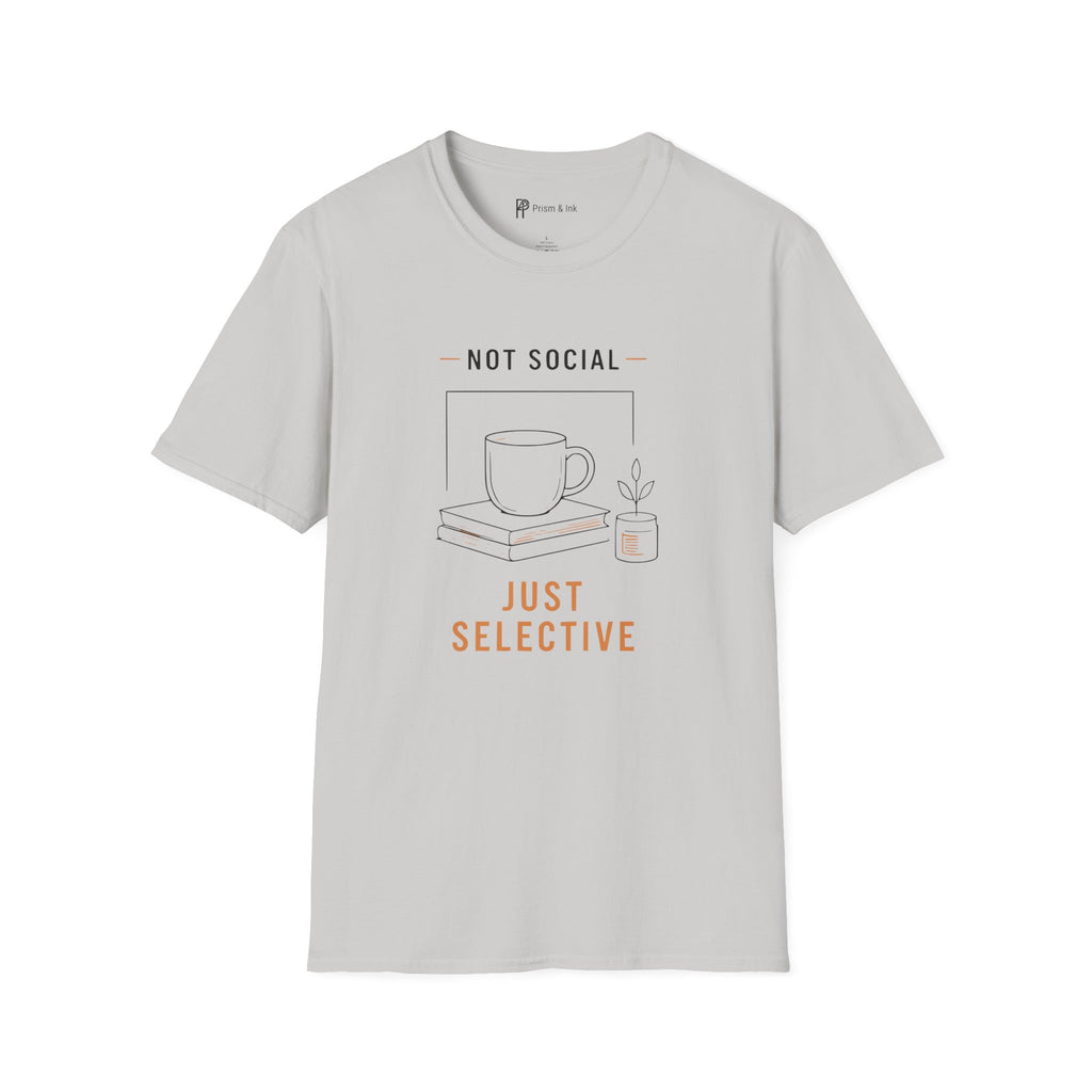 Not Social Just Selective Coffee Reading T-Shirt