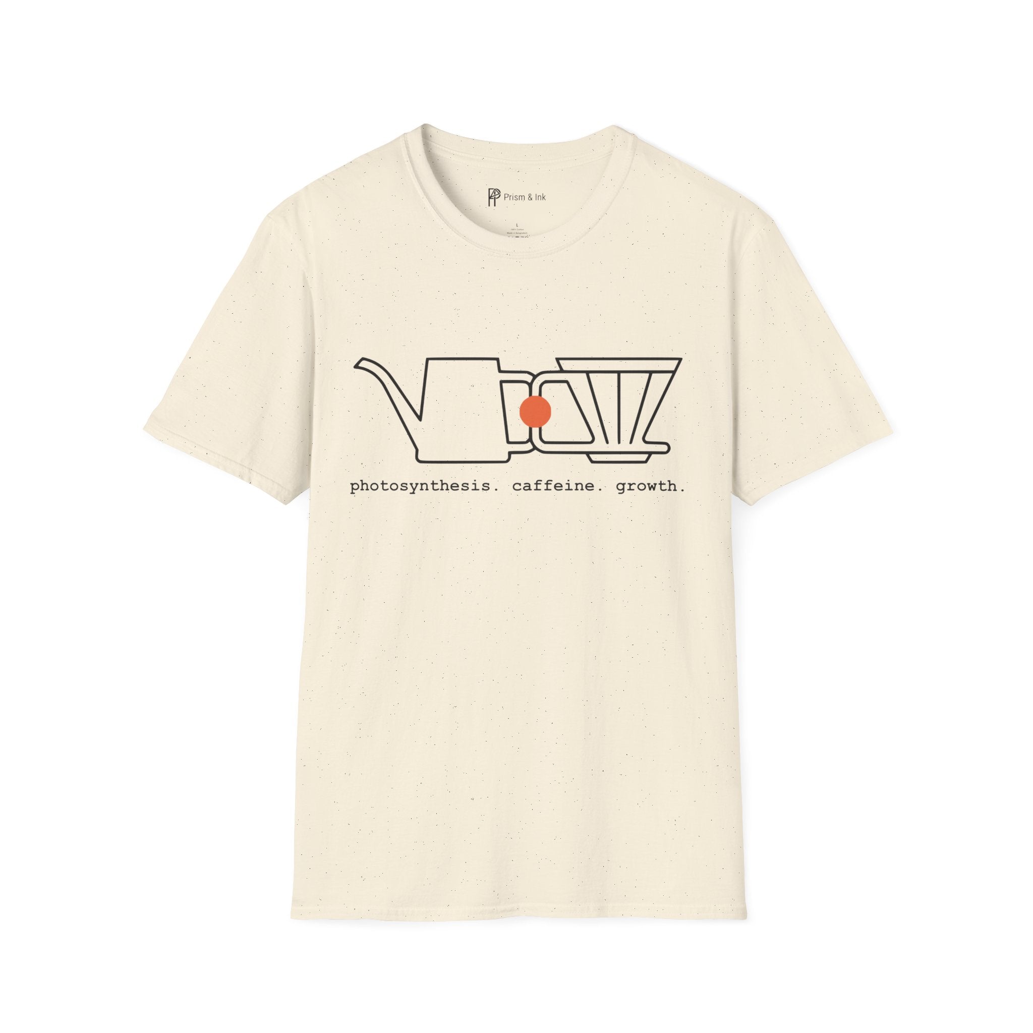 photosynthesis caffeine growth T-Shirt — Minimalist Watering Can & Coffee Dripper "Growth" Art