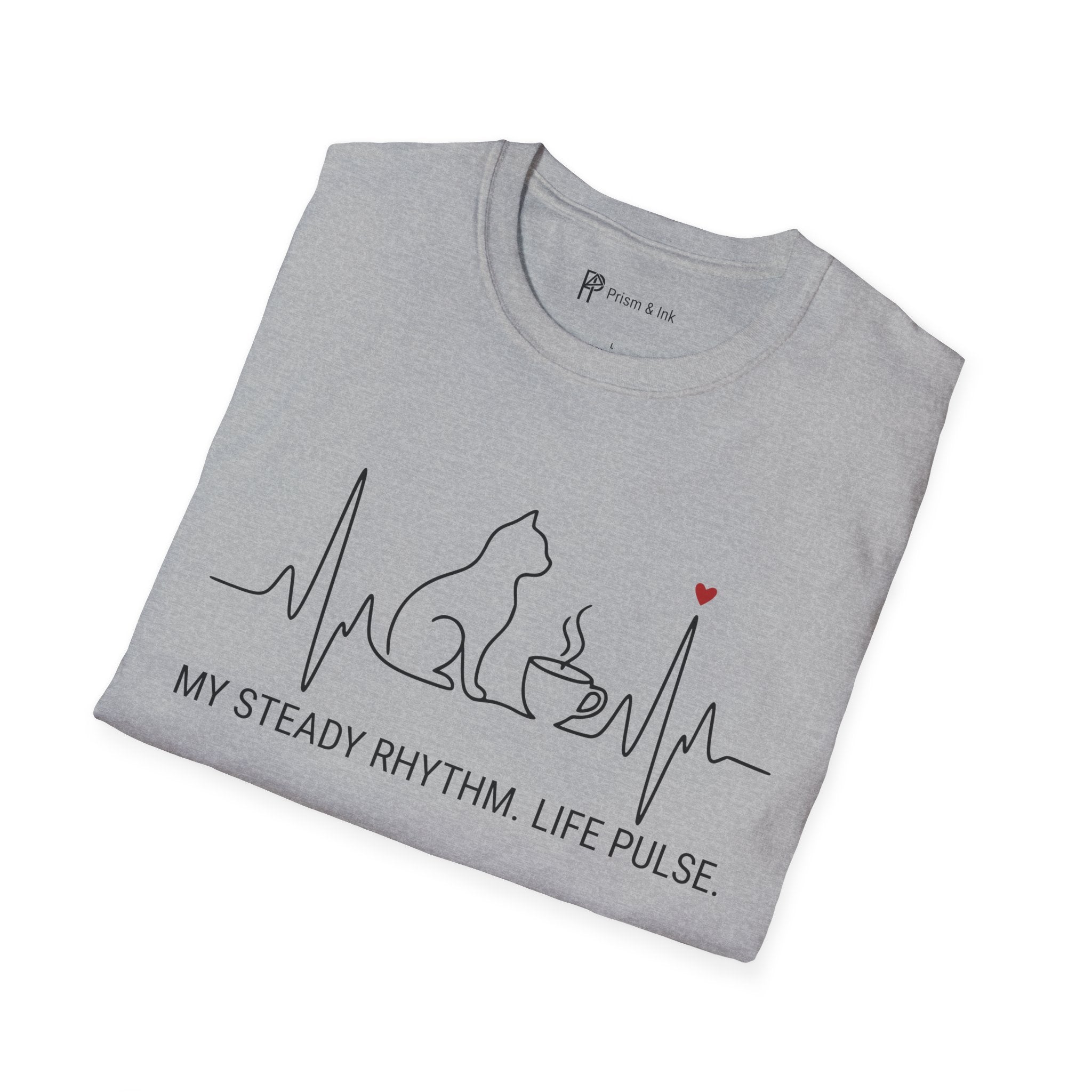 My Steady Rhythm Life Pulse Cat Coffee T-Shirt
