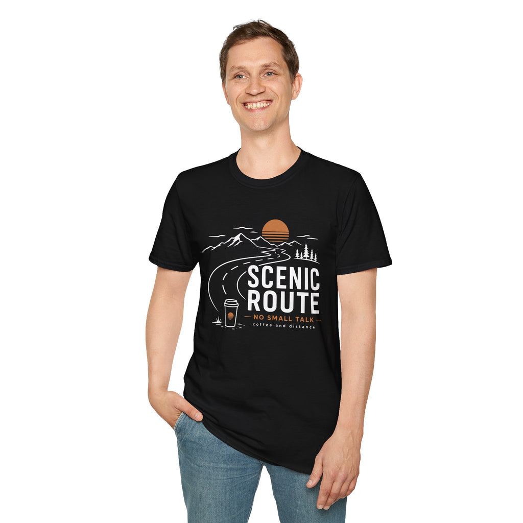 Scenic Route No Small Talk Coffee Roadtrip T-Shirt