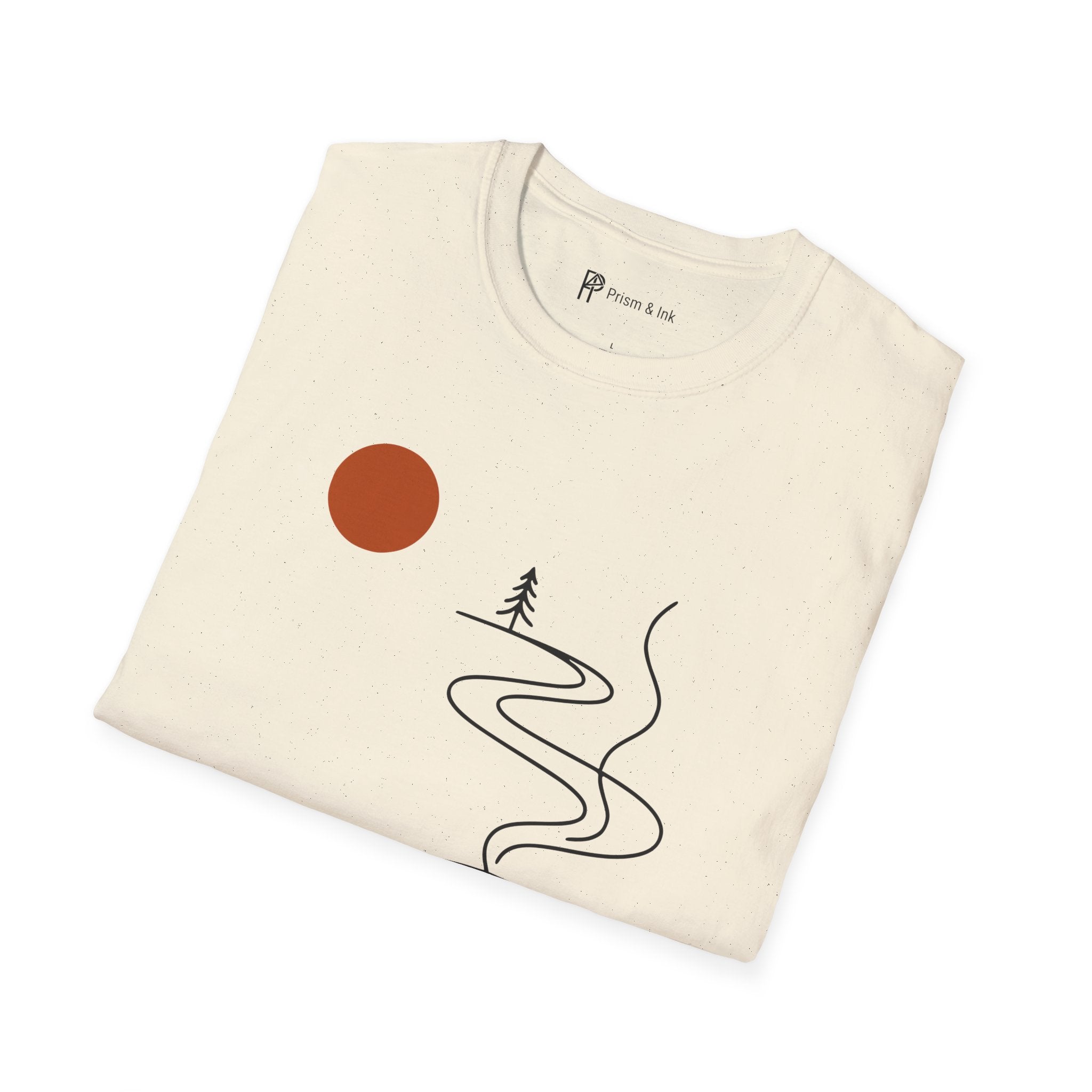 Escape in a Cup T-Shirt — Takeaway Coffee Steam and Mountain Path
