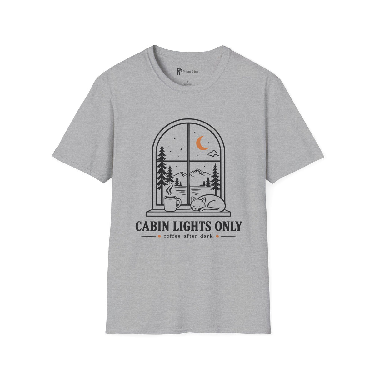 Cabin Lights Only Cat Coffee After Dark T-Shirt