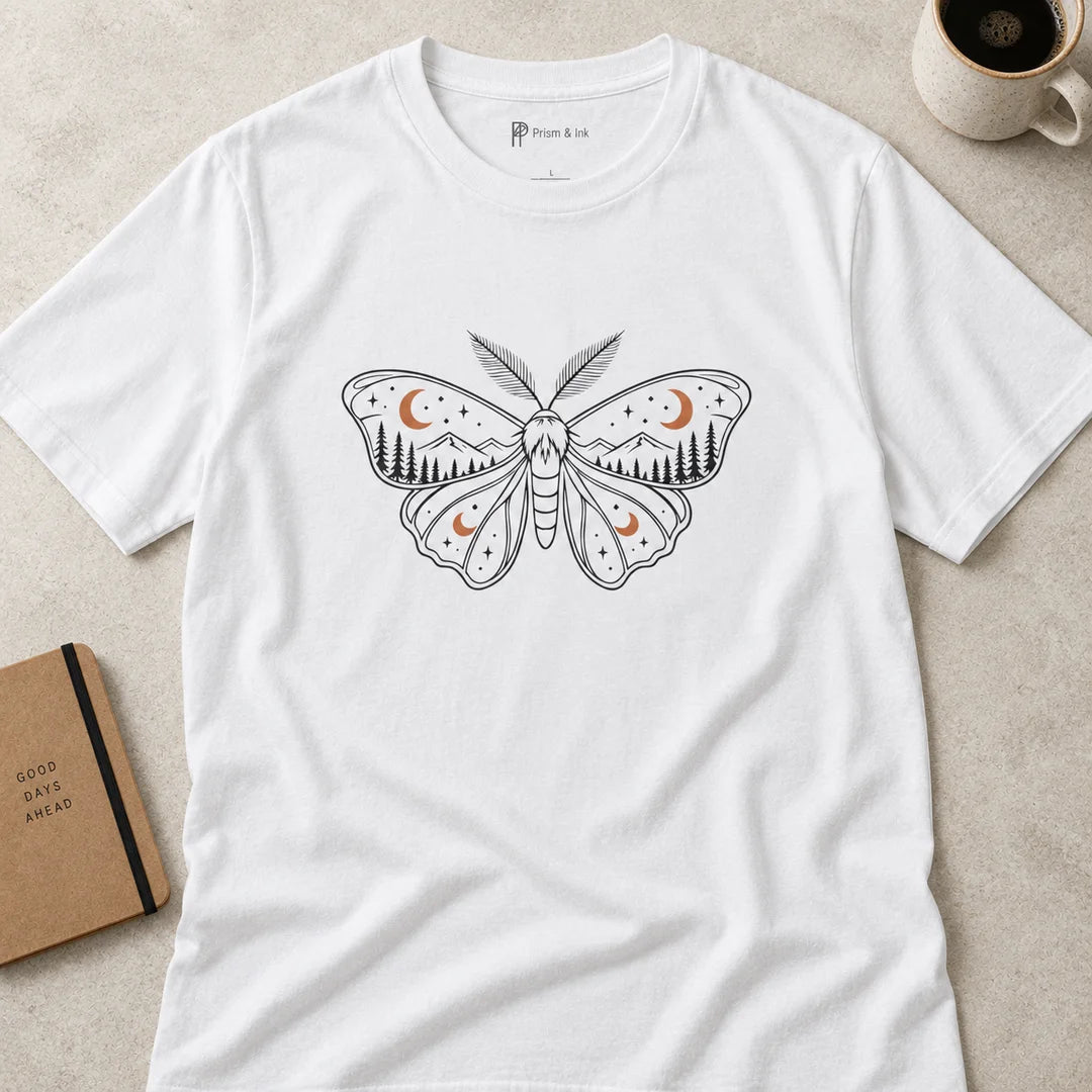 Midnight Moth Mountain Forest T-Shirt