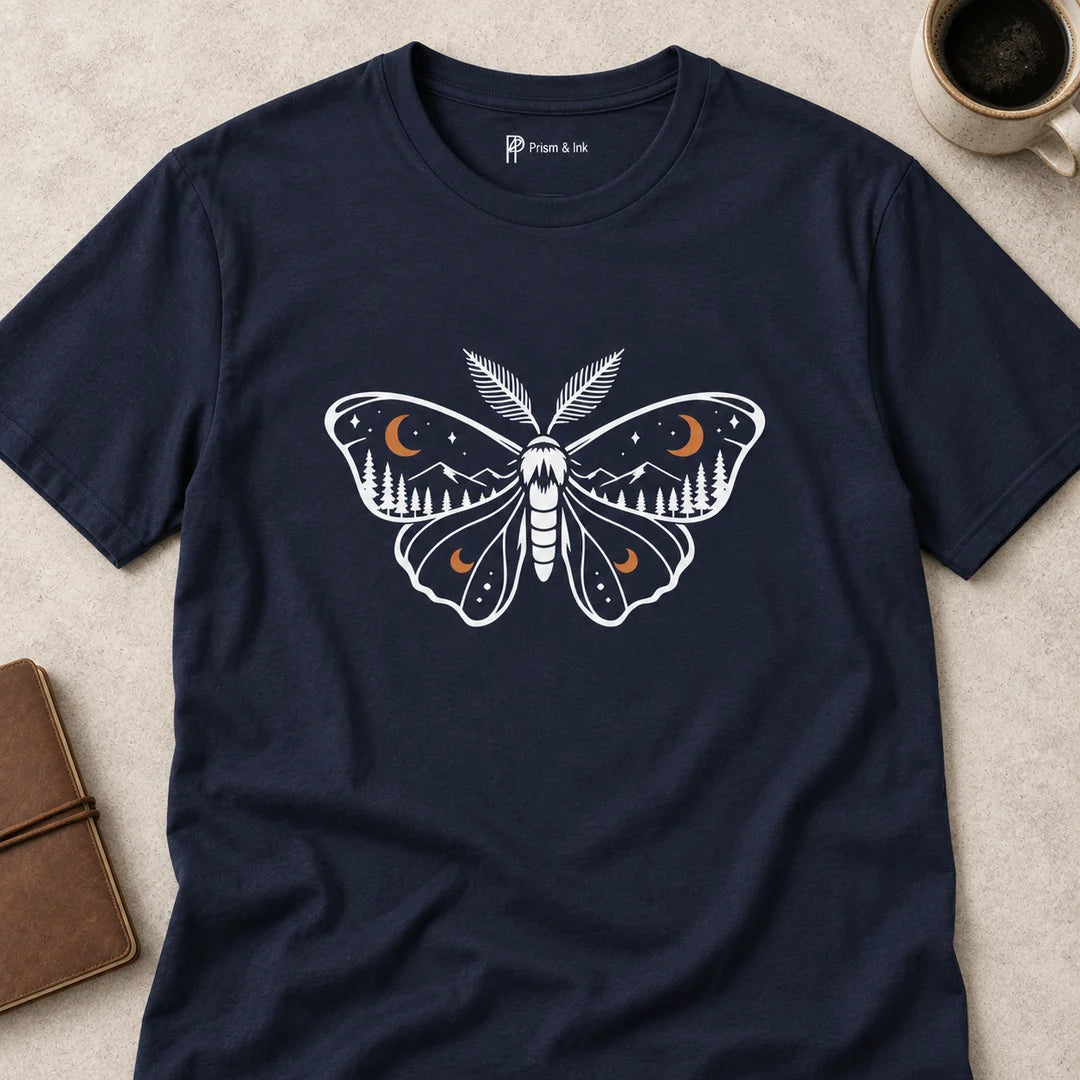 Midnight Moth Mountain Forest T-Shirt