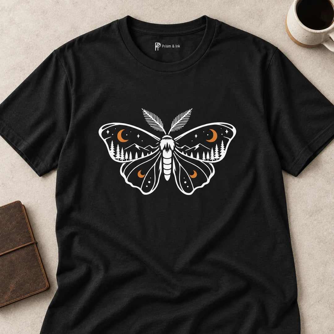 Midnight Moth Mountain Forest T-Shirt