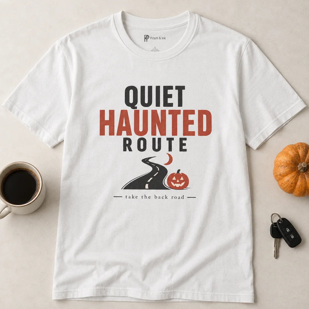 Quiet Haunted Route Halloween T-Shirt