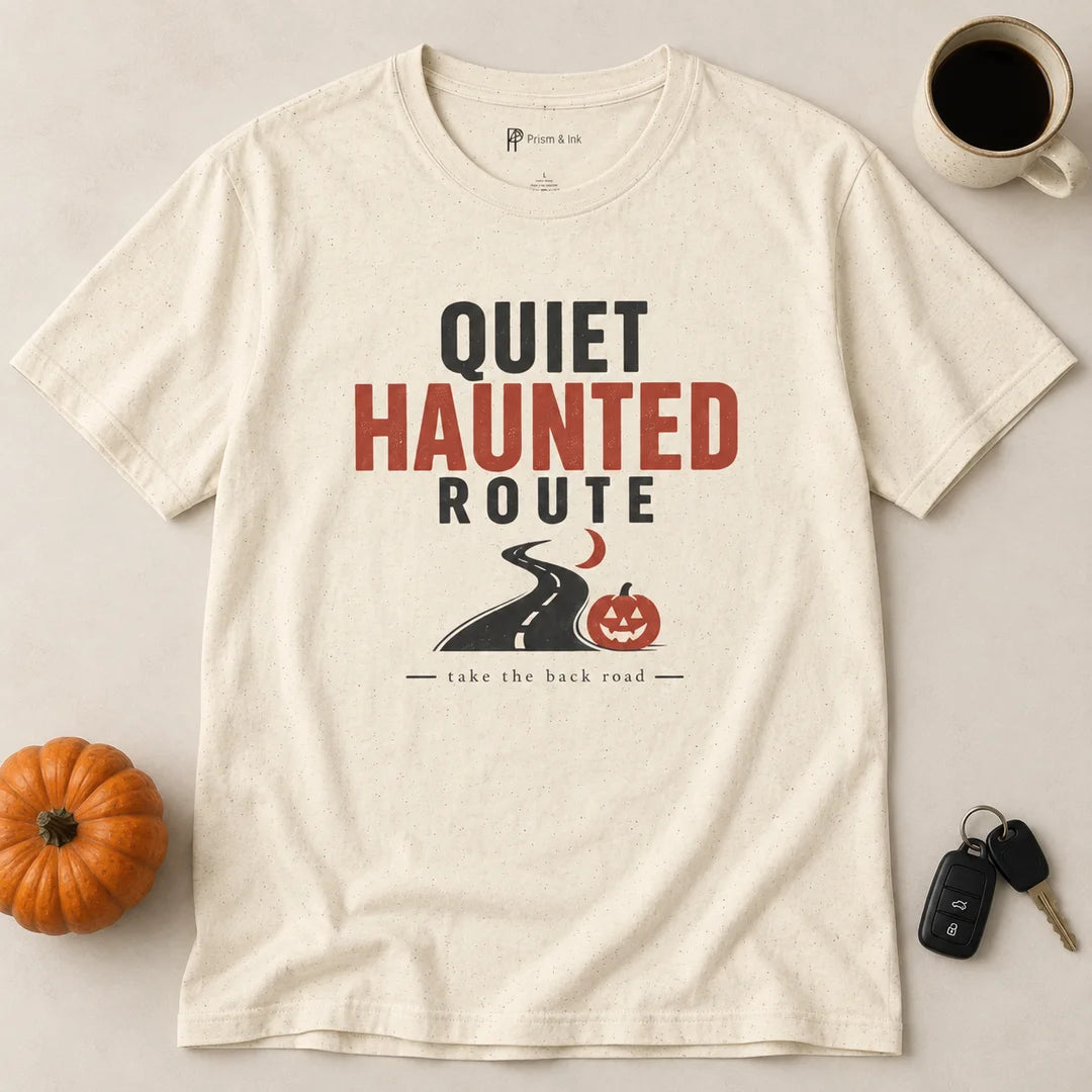 Quiet Haunted Route Halloween T-Shirt