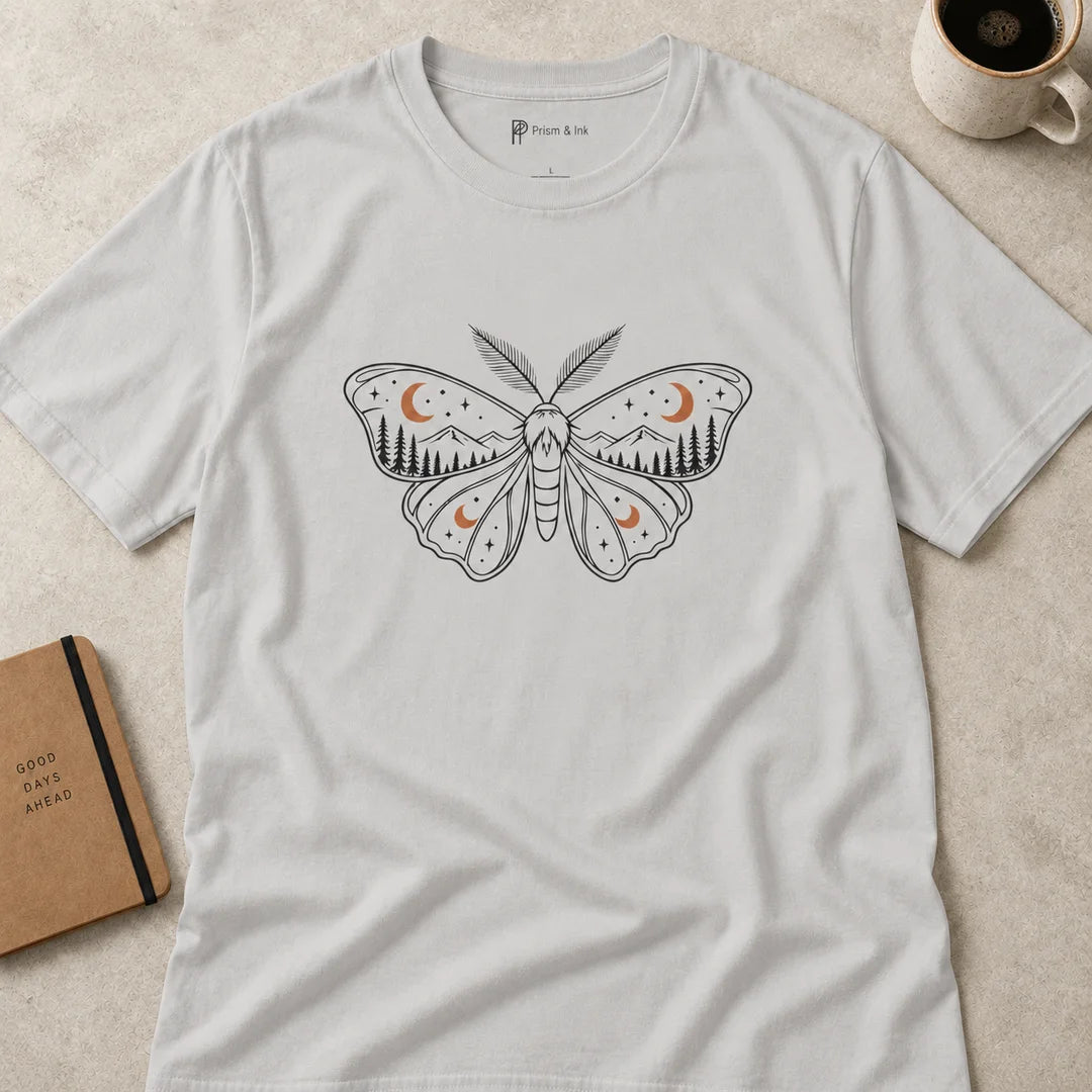 Midnight Moth Mountain Forest T-Shirt