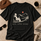 Quiet Coffee Escape Mountain Camping T-Shirt