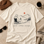 Quiet Coffee Escape Mountain Camping T-Shirt
