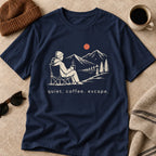 Quiet Coffee Escape Mountain Camping T-Shirt