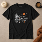 Quiet Cabin Lake Sunset Mountain T-Shirt