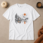 Quiet Cabin Lake Sunset Mountain T-Shirt