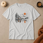 Quiet Cabin Lake Sunset Mountain T-Shirt