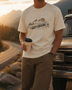 Keep Driving Mountain Road Trip Coffee T-Shirt